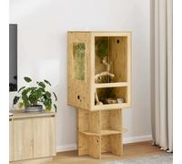 Terrarium Brown OSB 50x50x80 cm Matte Glass Reptile Amphibian Enclosure w/Therm