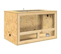 Terrarium Brown OSB Enclosure Reptile Habitat Animal Glass House Pet vidaXL