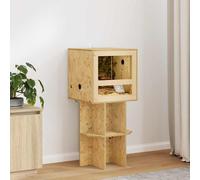vidaXL Terrarium Brown 40 x 40 x 90 cm OSB, Animal Shelter, Square Terrarium, Rustic Wood, Sturdy Glass, Ideal for Reptiles and Amphibians