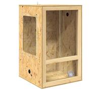 vidaXL Terrarium Brown 50 x 50 x 80 cm OSB Square Rustic Robust Reptile Cage Indoor Terrarium Versatile Home Glass Tank