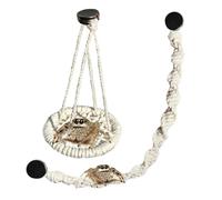 Terrarium Enrichment Set - Spider Climbing Hammock Stuff | Cotton Rope Swing Bridge Accessory, Tree Frog Lizard Habitat Equipment, Hermit Crab Exploration Stuffs For Natural Environment Breeding