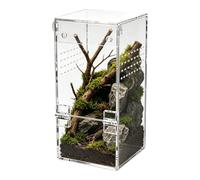 Terrarium for Reptiles - Small House Habitat in Transparent Acrylic, Tarantula Tank, Spider Box and Terrarium - Suitable for Tarantula Snail Frog Lizard Beetles Millipede Home Living Room Offices