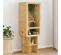 Terrarium OSB Brown 50x50x150 cm Matte Sliding Glass Doors Indoor Eco Enclosure