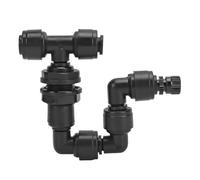 Terrarium Reptile Fogger Adjustable Mist Sprinkler Mister Nozzle for Rainforest Tank Amphibians Plants 360 Degree Rotating ABS Material Black 16mm