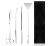 Terrarium Tools Set, 4 in 1 Aquarium Accessories Include Fish Tweezers, Stainless Steel Aquascaping Tools for Professionals or Beginners Prune Aquatic Plants and Clean the Fish Tank