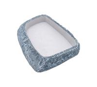 Terrarium Water Bowl - Corner Feeding Food, Dish Tortoise Habitat, Functional Tank Accessories, for Tropical Desert Environment | Sturdy Ceramic Soaking Dish For Adult Bearded Dragon Chameleon Classro