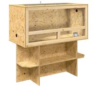 vidaXL Terrarium Brown 100 x 50 x 100 cm OSB, Animal Terrarium, Compact Habitat, Rustic Housing, Sliding Door, LED Suitable for Pets