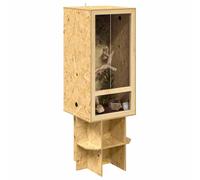 Terrarium with Shelf with Sliding Door with Air Vent Brown OSB Indoor vidaXL