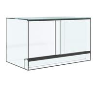 Terrarium with Storage Transparent Glass Reptile Enclosure Habitat Pet vidaXL