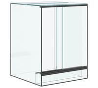 Terrarium Glass Enclosure 30x30x40cm Transparent 360° View Sliding Doors Stable