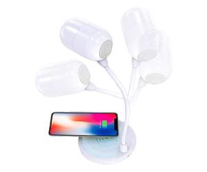 TerraTec ChargeAir Light & Sound LED Desk Lamp Dimmable Table Lamp with Flexible