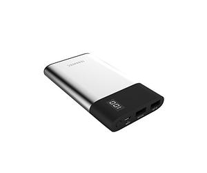 Terratec P80slim 8000mAh Power Bank/External Battery/Charger, 2 x Out (USB), Digital Display, Aluminium Surface, for iPhone, iPad, Samsung Galaxy and More (Silver/Black)