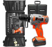 Terratek 18V Cordless Drill and Screwdriver Set & Drill Bit 89 Piece Kit Li-ion Battery, Lightweight Power Battery Drill in Case