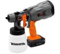 Terratek 18V Cordless Hand Held Electric Spray Gun Fence Sprayer, Includes 1 Fast Charge Battery & 1 Charger in Orange Terratek Orange