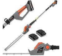 Terratek 20V 2.4m Telescopic Cordless Hedge Trimmer Long Reach, Includes 2 Fast Charge Batteries & 1 Charger in Orange Terratek Orange