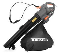 Terratek 3000W Corded Leaf Blower & Vacuum, 3-in-1 Mulcher, Garden Vac & Hoover with 35L Bag, 10m Cable