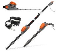 Electric Hedge Trimmer Long Reach 550W Extendable Corded Bush Cutter and Harness
