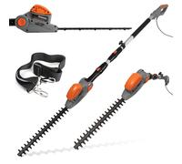 Terratek 550W 2.5m Hedge Trimmer Telescopic Electric Long Reach Extendable Pole Cutter in Orange Terratek Orange