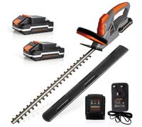 Terratek Cordless Hedge Trimmer 20V Easy Cut Lightweight Handheld Electric Hedge Battery Cutter 2 Batteries and 1 Charger Included