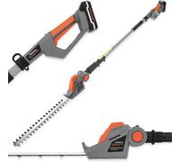 Terratek 20V Cordless Hedge Trimmer 2.4m Long Reach Telescopic Pole Cutter - Battery And Charger Included
