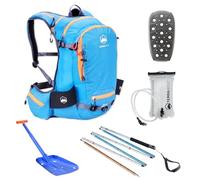 TerraWest Core Avalanche Kit,Ski Backpack Including Recco & Removable Back Protector, Hydration Bladder, Core Plus Shovel, Core 240 cm Quick Lock Probe, Backcountry Skiing, Snowboarding (Blue)