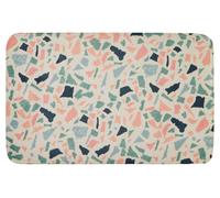 Terrazzo Bath Mat With Skid-Proof Base, Rectangular Microfiber Shower Floor Mat, Colourful Bathroom Rug Premier Housewares Multi One Size