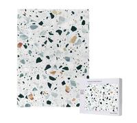 Terrazzo Marble Pastel,500 Pieces Wooden Jigsaw Family Game Jigsaw Puzzles for Adults Teens
