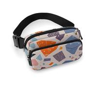 Terrazzo Marble Pastel Fanny Pack for Women Men Waist Bag Belt Bag Adjustable Casual Bag for Travel Sports Hiking, white, 7.9x5.1inches