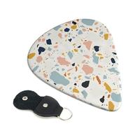 Terrazzo Marble Pastel Guitar Plectrums, 6 Guitar Plectrums, Printed on both sides for Electric Guitar Bass Ukulele (0.46 mm 0.71 mm 0.96 mm)