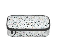 Terrazzo Marble Pastel Large Capacity Pencil Case Stationery Storage Bag with Zipper Boys Girls Students School