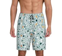 Terrazzo Marble Pastel Men'S Soft Sleep Shorts, Comfy Lounge Sleeping Shorts Pants Breathable Summer Sleepwear