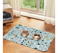 Terrazzo Marble Pastel Pet Feeding Mat Bowl Mat Dog Mat Suitable For Dogs Cats Specific Pads Feeder