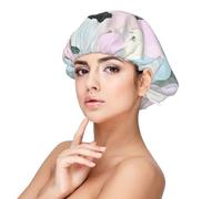 Terrazzo Marble Pastel Print Adult's Satin Sleeping Cap, Satin Bonnet for Sleeping - Silk Sleep Cap for Women and Men Black, Black, One size