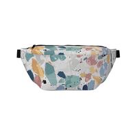 Terrazzo Marble Pastel Print Bumbag Large Fanny Pack, Crossbody Waist Bag with Adjustable Strap Chest Bag for Hiking Travel Fitness and Daily Carry