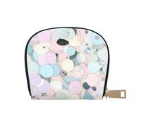 Terrazzo Marble Pastel Print Coin Purse Wallet,Cute Leather Credit Card Holder Zipper Mini Pouch Change Purses