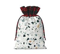 Terrazzo Marble Pastel Print Festive Drawstring Gift Eco-Friendly Bags Reusable Pouches Birthday Wedding Party