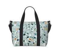 Terrazzo Marble Pastel Print Hand Travel Bag,Sports Gym Bag,Overnight Bag,Beach Travel Bag,Weekender Bags For Women Men, Black, One Size, Black, One Size