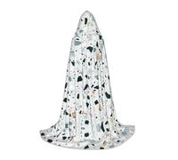 (Terrazzo Marble Pastel) Print Hooded Cape For Teenagers Costume Party, Halloween Hooded Cape Soft and Elastic,M