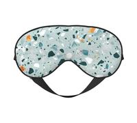 Terrazzo Marble Pastel Print Silk Sleep Mask with Adjustable Buckle Stylish Eye Mask for Women Travel Nap Shift Work Office