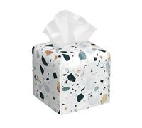 Terrazzo Marble Pastel Print Tissue Box Cover, Leather Tissue Holder Decorative Tissue Box Holder For Kitchen, Bathroom