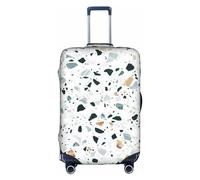 Terrazzo Marble Pastel print Washable Travel Luggage Cover Abstract Colorful Print Luggage Suitcase Protector, White, Medium, White, Medium