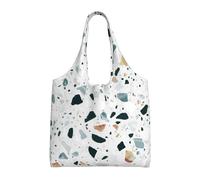 Terrazzo Marble Pastel,Reusable Tote Bags Grocery Bags Large Capacity Canvas Shopping Shoulder bag