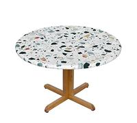Terrazzo Marble Pastel Round Table Cloth :>> Washable and Reusable Protect and Decorate The Dining Table Medium for 40"-50" Round Tables