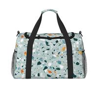 Terrazzo Marble Pastel Travel Duffel Bag Large Foldable Waterproof Overnight Bag Beach Swim Bags Pool Sports Gym