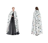 (Terrazzo Marble Pastel) Unisex Hooded Cloak Cape Robe Cosplay Halloween Christmas Fancy Dress Costumes For Adults