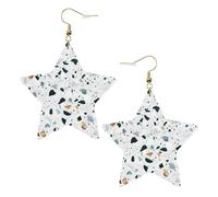 Terrazzo Marble Pastel Women's Fashion Earrings, Celestial Dangle Earrings, Star Shape Jewelry for a Versatile