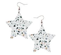 Terrazzo Marble Pastel Women's Fashion Earrings, Celestial Dangle Earrings, Star Shape Jewelry for a Versatile