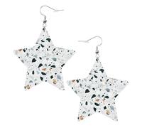 Terrazzo Marble Pastel Women's Fashion Earrings, Celestial Dangle Earrings, Star Shape Jewelry for a Versatile