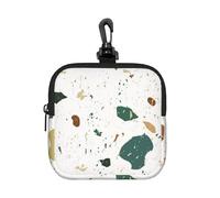 Terrazzo Seamless Patterns Classic Italian Marble, Square Zipper Storage Bag, Neoprene Coin Purse, Small Wallets, Change Pouch, Change Purse