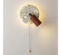 Terrazzo Wall Lights, Adjustable 360° Spotlight with Pull Chain Switch for Bedroom, Living Room, Study - Modern Design, 3000K Warm White